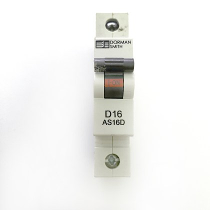 Dorman Smith AS16D Black Clip D16 16A 16 Amp MCB Circuit Breaker Type D
